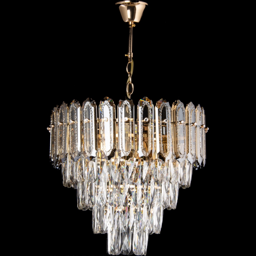 LED Luster na lancu 7xE27/60W/230V + 4xLED/6W pr. 40 cm zlatna