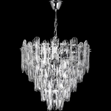 LED luster na lancu 7xE27/60W/230V + 4xLED/6W promjer 40 cm sjajni krom