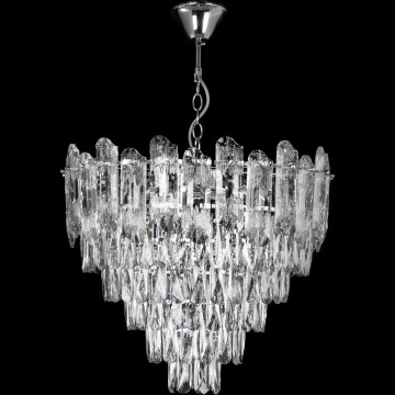 LED luster na lancu, 9x E27 (60W/230V) + 6x LED (6W), promjer 50 cm, sjajni krom