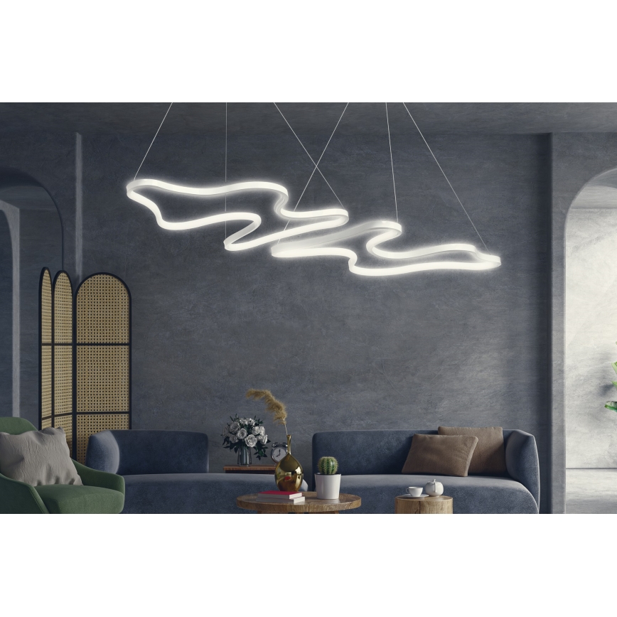 LED Luster na lanku DUPLE ARTISAN LED/80W/230V 6500K bijela