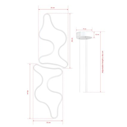 LED Luster na lanku DUPLE ARTISAN LED/80W/230V 6500K bijela