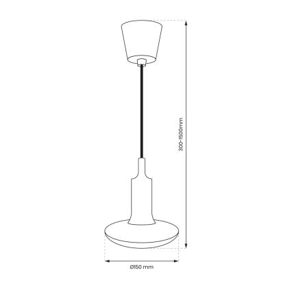 LED Luster na sajli 1xE27/15W/230V 6000K žuta