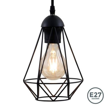 LED luster na sajli 1xE27/6,5W/230V 2500K crna
