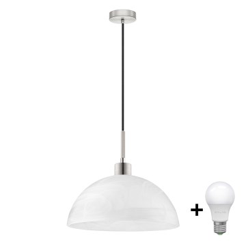 LED luster na sajli 1xE27/60W/230V bijela/crna