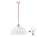 LED luster na sajli 1xE27/60W/230V bijela/crvena