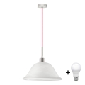 LED luster na sajli 1xE27/60W/230V bijela/crvena