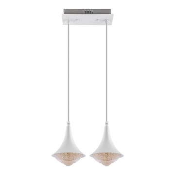 LED Luster na sajli 2xLED/9W/230V bijela