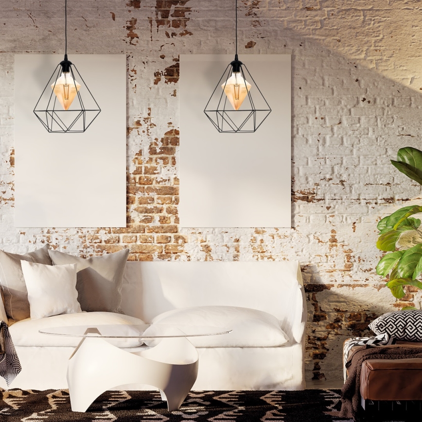 LED Luster na sajli ALAMBRE 1xE27/4W/230V crna