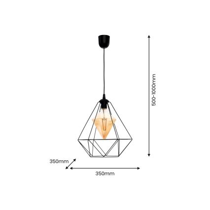 LED Luster na sajli ALAMBRE 1xE27/4W/230V crna