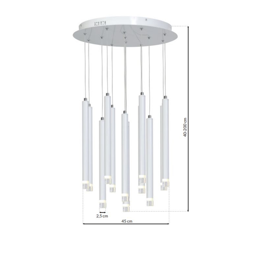 LED Luster na sajli ALBA 12xLED/1W/230V bijela