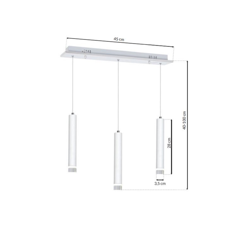 LED Luster na sajli ALBA 3xLED/15W/230V bijela