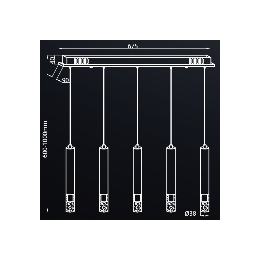 LED Luster na sajli ALBA 5xLED/25W/230V bijela