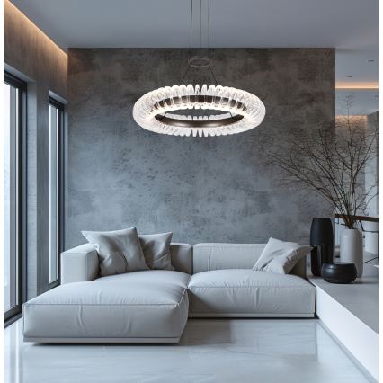 LED luster na sajli ALBA LED/39W/230V siva/prozirna