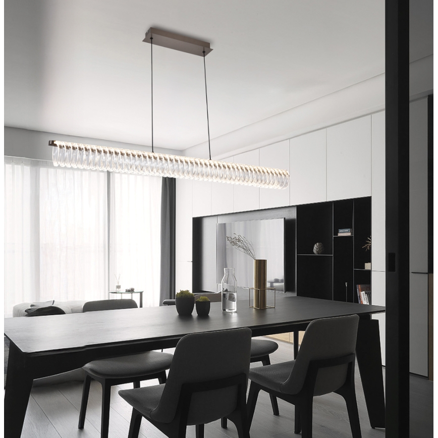LED luster na sajli ALBA LED/39W/230V siva/prozirna