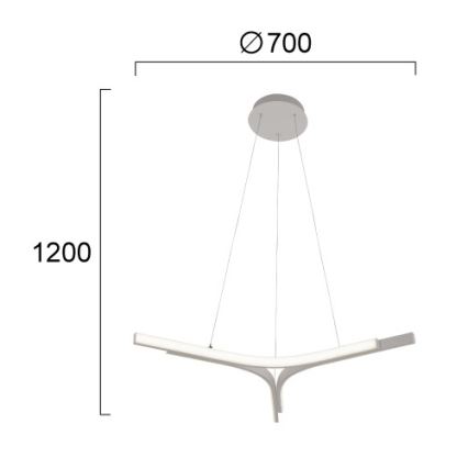 LED Luster na sajli ALTA LED/30W/230V srebrna