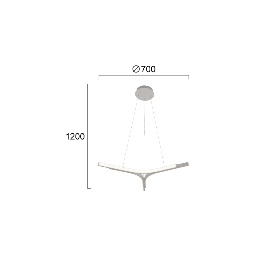 LED Luster na sajli ALTA LED/30W/230V srebrna