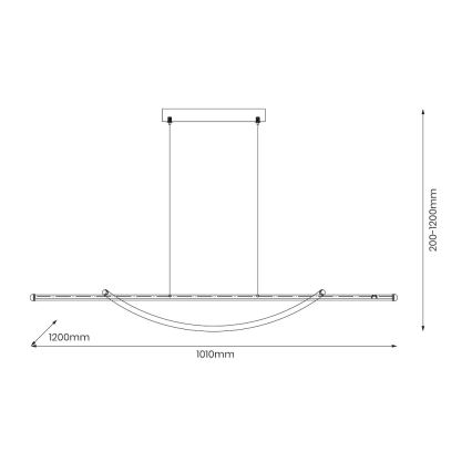 LED Luster na sajli AMBAR LED/35W/230V crna