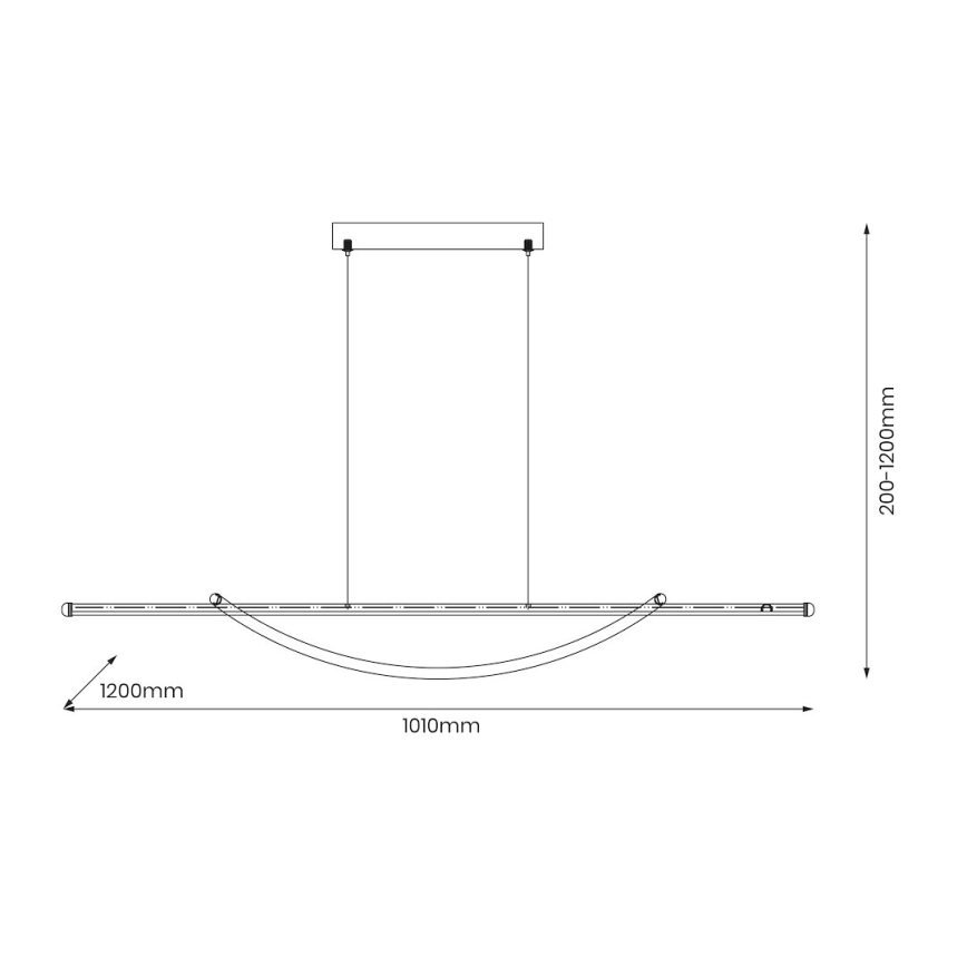LED Luster na sajli AMBAR LED/35W/230V crna
