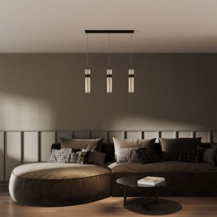 LED luster na sajli AMBIENTE 3xLED/6W/230V 3000/4000/6000K crna