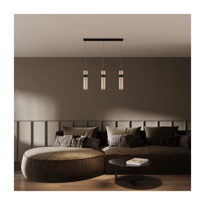 LED luster na sajli AMBIENTE 3xLED/6W/230V 3000/4000/6000K crna