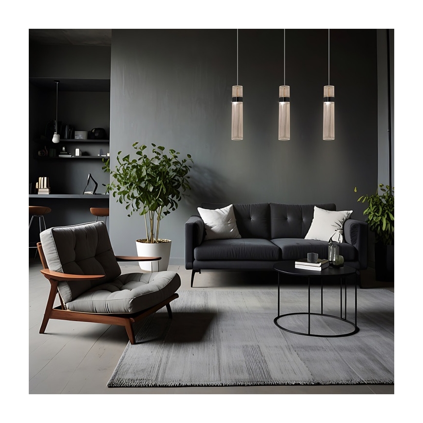 LED luster na sajli AMBIENTE 3xLED/6W/230V 3000/4000/6000K crna