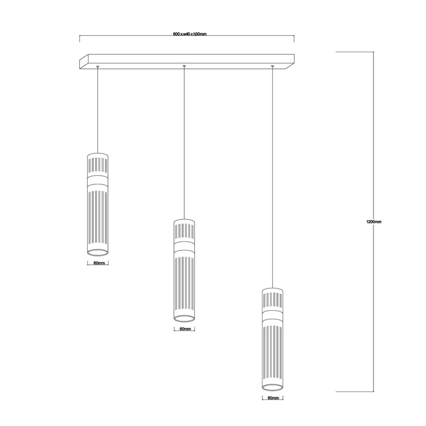 LED luster na sajli AMBIENTE 3xLED/6W/230V 3000/4000/6000K zlatni