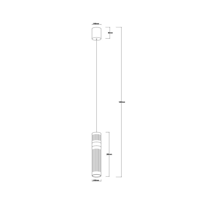 LED luster na sajli AMBIENTE LED/6W/230V 3000/4000/6000K crna