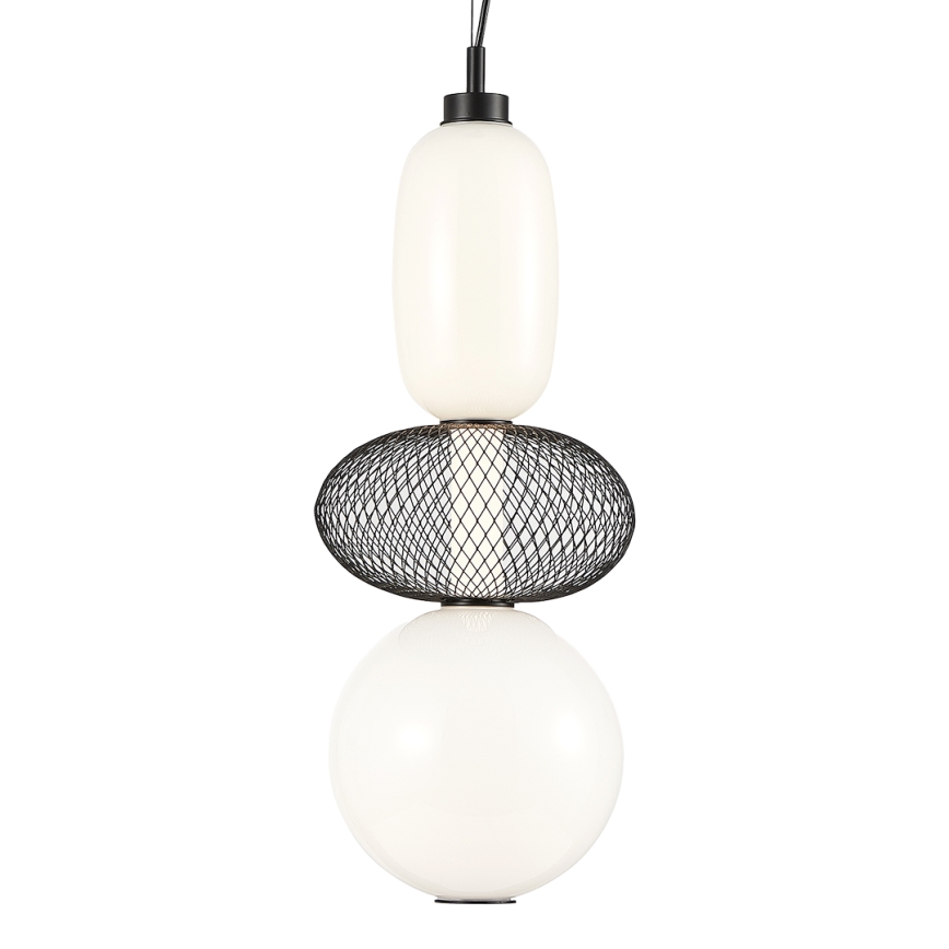 LED Luster na sajli ARAME LED/23W/230V pr. 22 cm crna