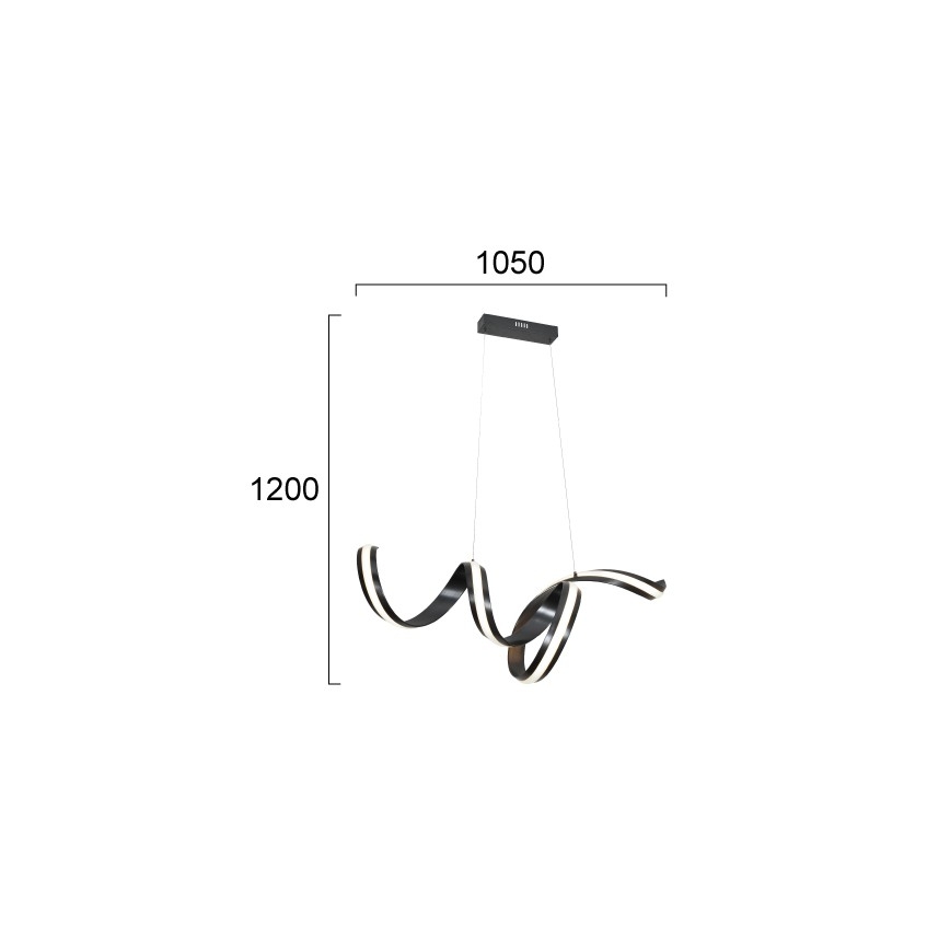 LED luster na sajli AREZIA LED/42W/230V crni