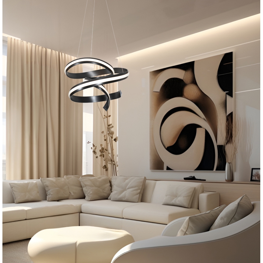 LED luster na sajli AREZIA LED/62W/230V crna