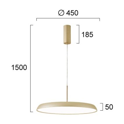 LED luster na sajli ART LED/41W/230V zlatni