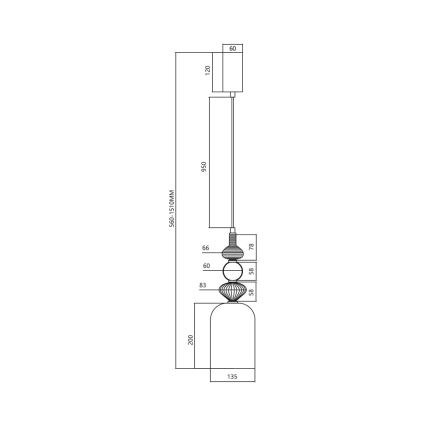 LED Luster na sajli ARTE LED/12W/230V pr. 13 cm crna