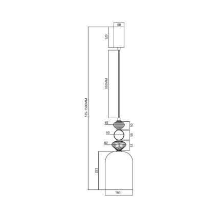 LED Luster na sajli ARTE LED/12W/230V pr. 16 cm crna