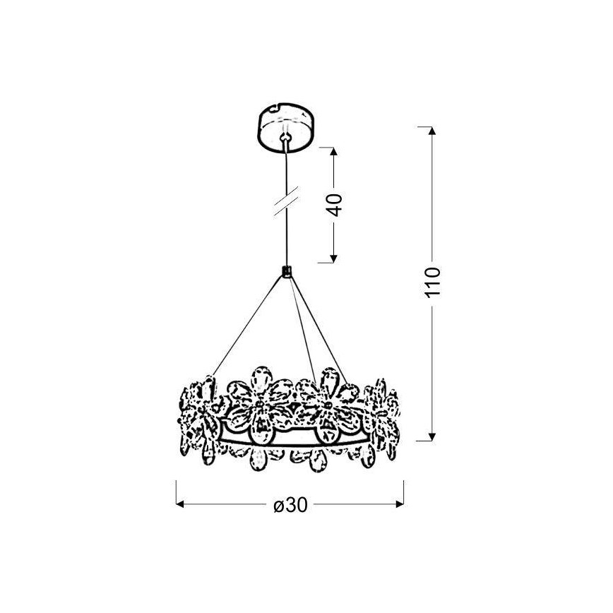 LED luster na sajli ARVIN LED/14W/230V