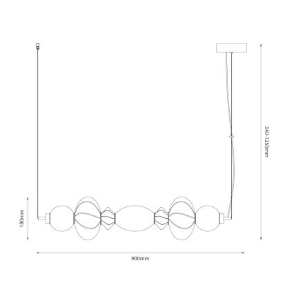 LED Luster na sajli ASCOLI LED/24W/230V šarena