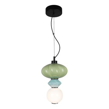 LED Luster na sajli ASCOLI LED/8W/230V pr. 20 cm zelena/plava