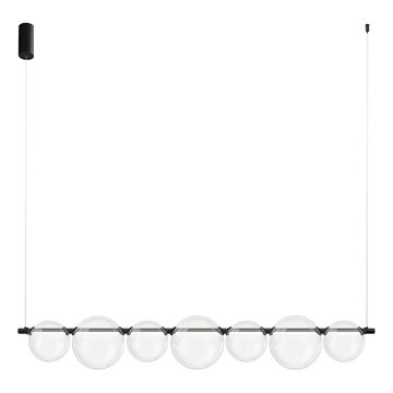 LED luster na sajli ATOLA LED/19W/230V crna/prozirna