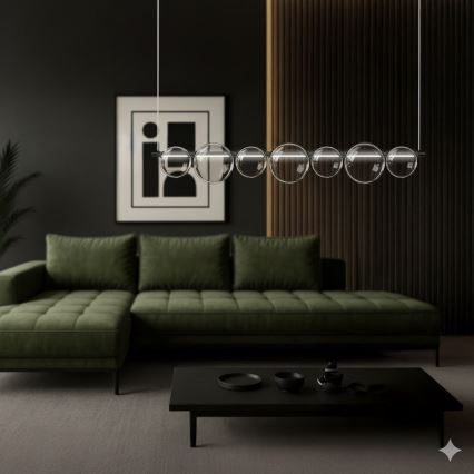 LED luster na sajli ATOLA LED/19W/230V crna/prozirna