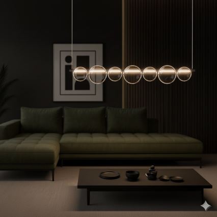 LED luster na sajli ATOLA LED/19W/230V crna/prozirna