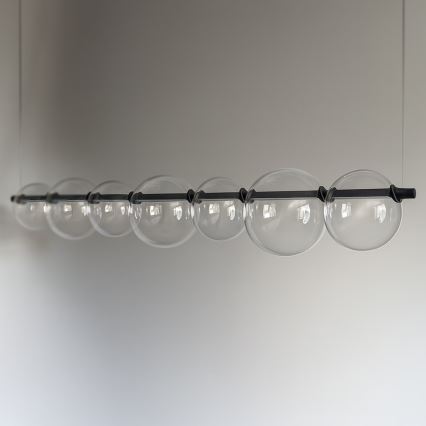 LED luster na sajli ATOLA LED/19W/230V crna/prozirna