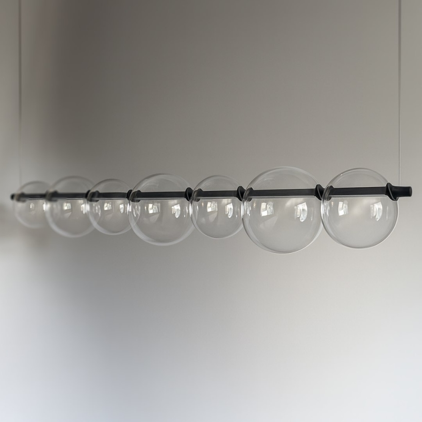 LED luster na sajli ATOLA LED/19W/230V crna/prozirna