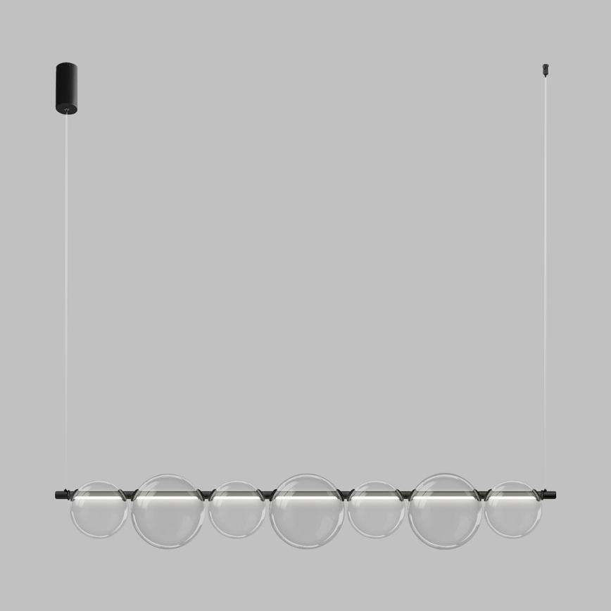 LED luster na sajli ATOLA LED/19W/230V crna/prozirna