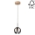 LED Luster na sajli BALL WOOD 1xGU10/5W/230V mat hrast – FSC certificirano