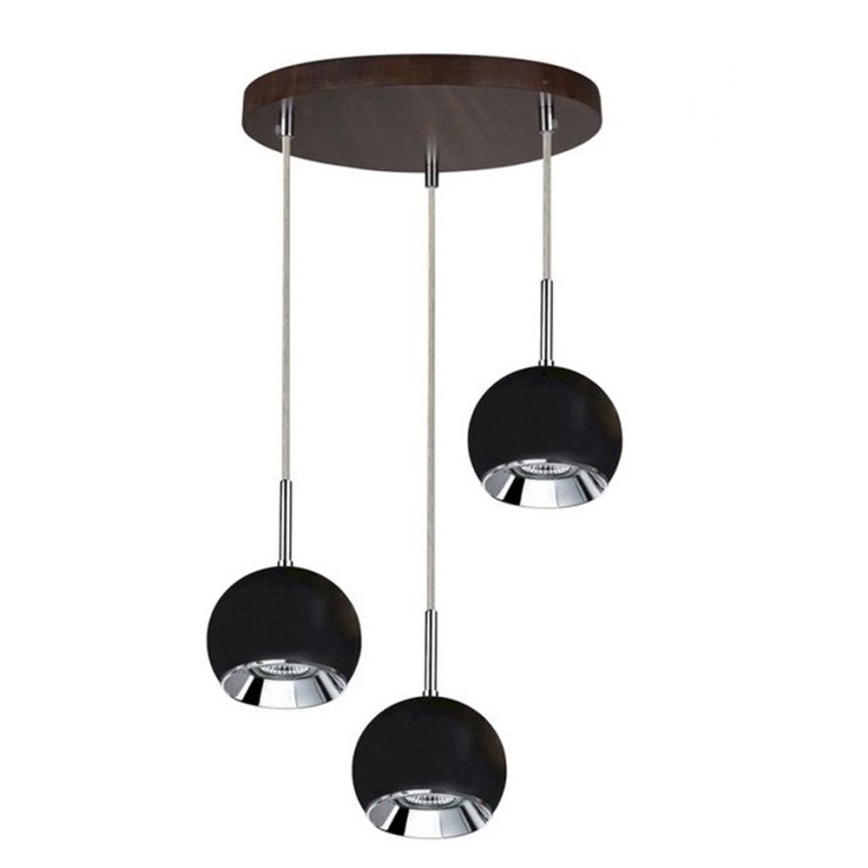LED Luster na sajli BALL WOOD 3xGU10/5W/230V bukva