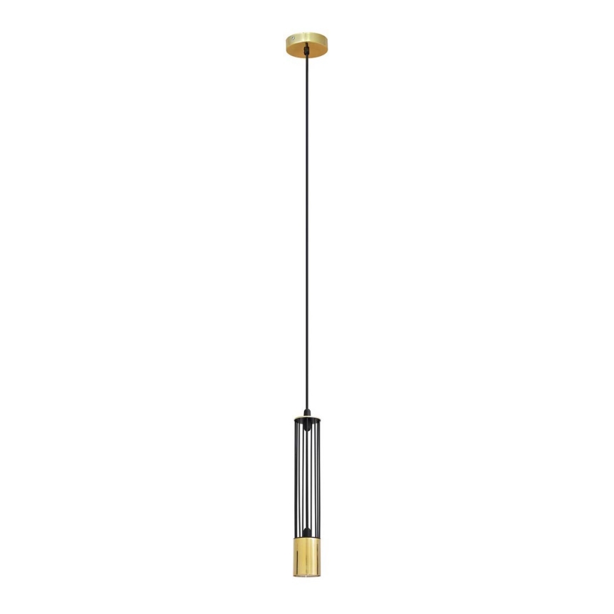 LED Luster na sajli BARS 1xGU10/4,8W/230V crna/zlatna