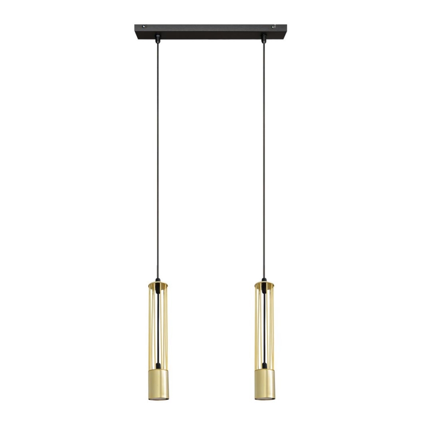 LED Luster na sajli BARS 2xGU10/4,8W/230V zlatna/crna