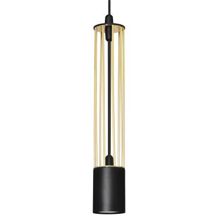 LED Luster na sajli BARS 3xGU10/4,8W/230V crna/zlatna