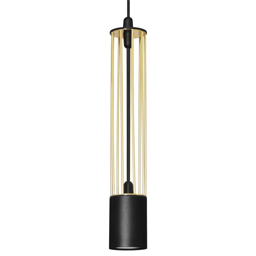LED Luster na sajli BARS 3xGU10/4,8W/230V crna/zlatna