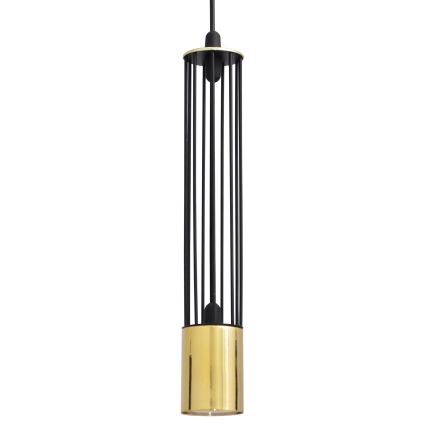 LED Luster na sajli BARS 3xGU10/4,8W/230V crna/zlatna