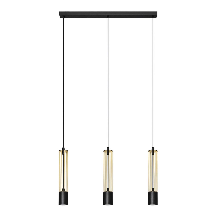 LED Luster na sajli BARS 3xGU10/4,8W/230V zlatna/crna